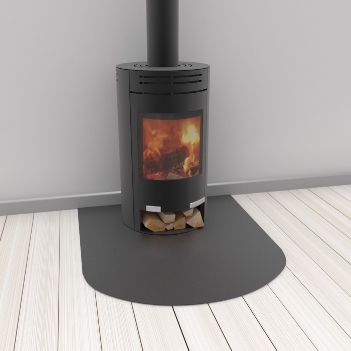 Ovnsplate i sortmalt stål med halvbue